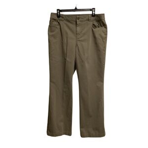 Chico’s Cropped Chino Pants High‎ Rise Straight Olive Green